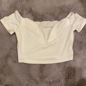 Shein V crop top off the shoulder